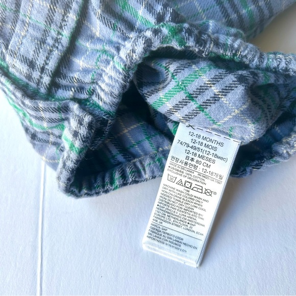 Gap Baby Long Sleeve Blue Plaid Bodysuit Size 12 - 18 Months NWT - Picture 5 of 7